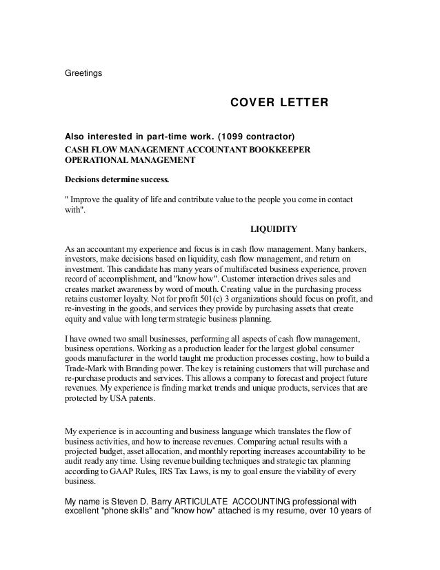 greetings for a cover letters