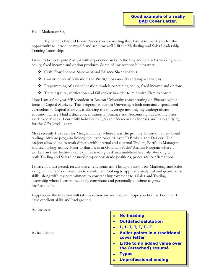 a really good cover letter
