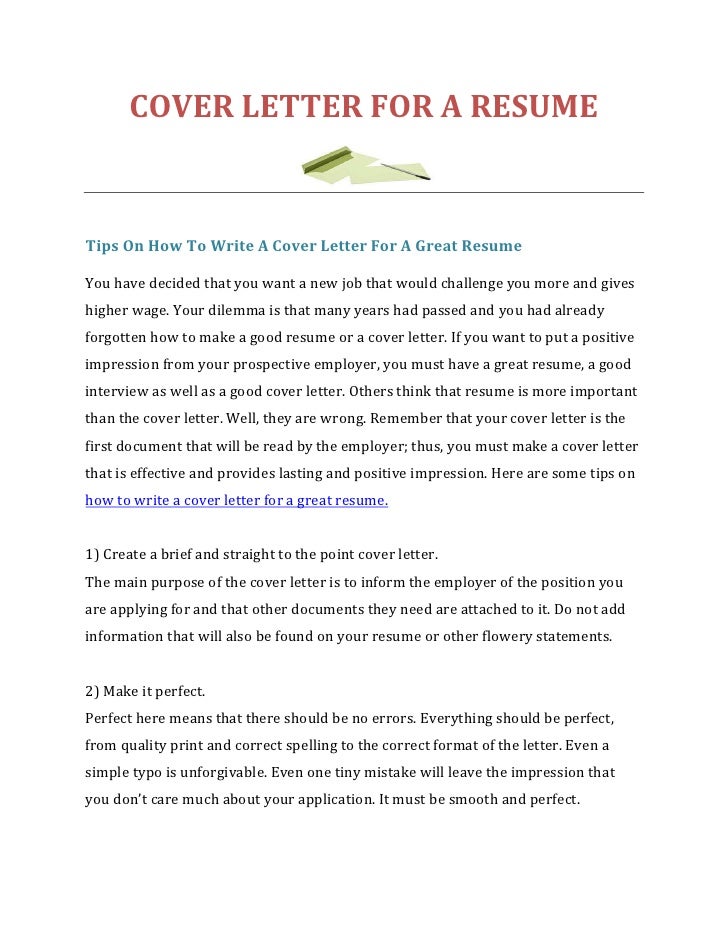 How To Write A Cover Letter For A Resume