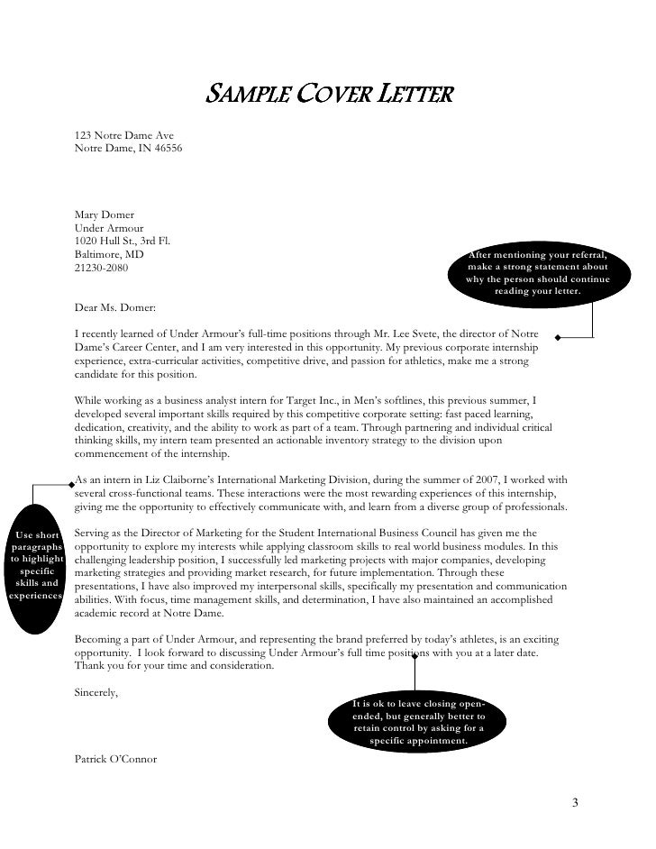 sample cover letter with referral