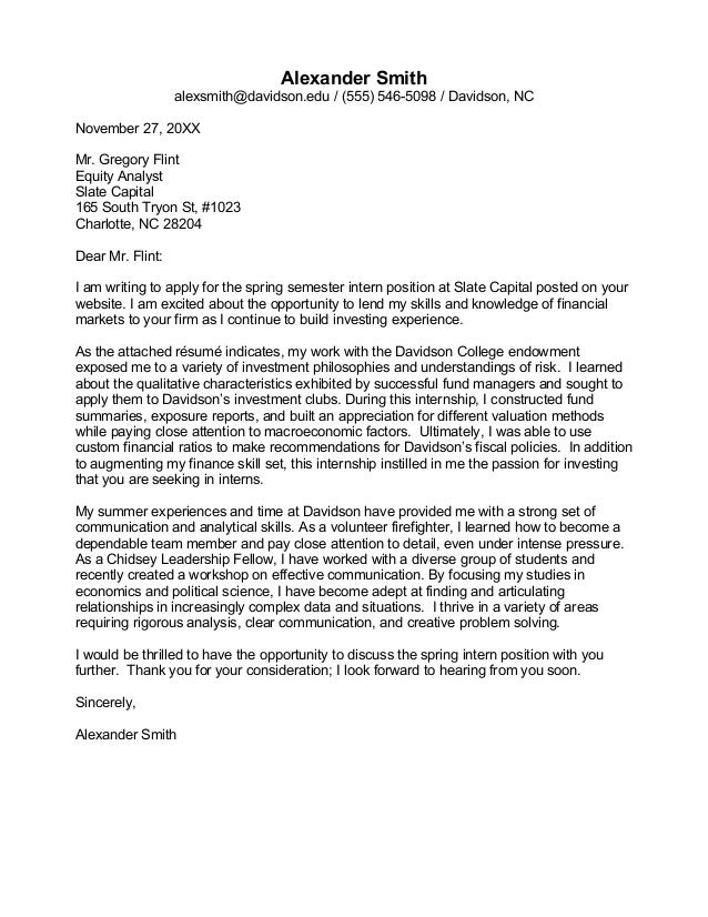 format for a cover letters