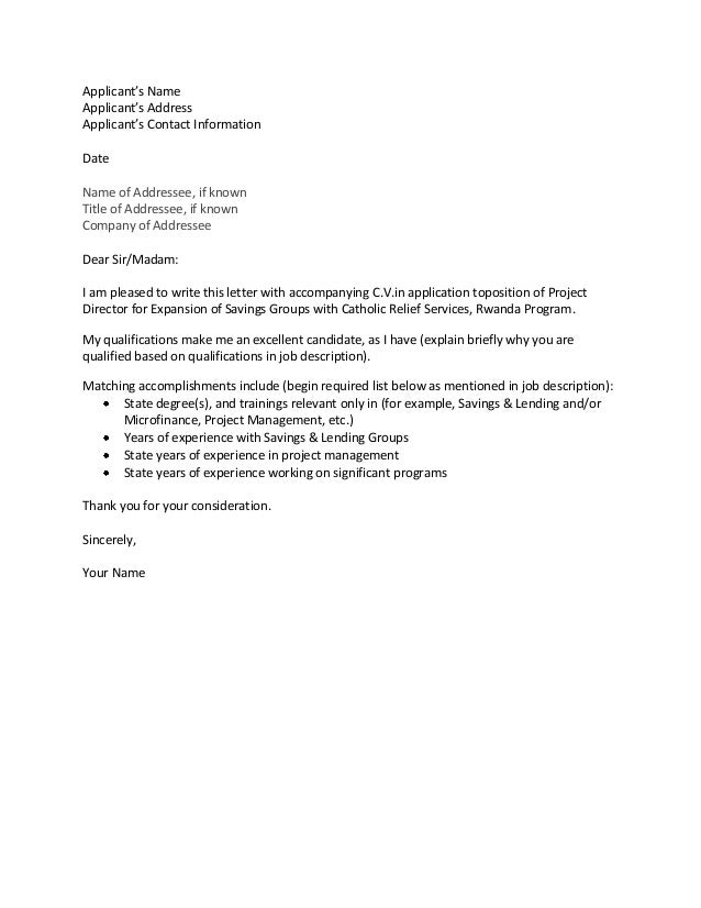 Address cover letter without name