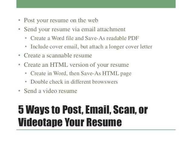 resume attached email