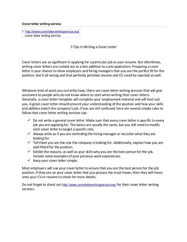 tips for cover letter writing