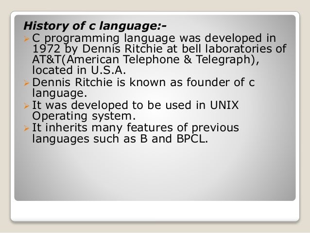 an analysis of the programming language developed by dennis ritchie This ebook is the first authorized digital version of kernighan and ritchie’s 1988 classic, the c programming language (2nd ed) one of the best-selling programming books published in the last fifty years, k&r has been called everything from the bible to a landmark in computer science and it has influenced generations of programmers. an analysis of the programming language developed by dennis ritchie This ebook is the first authorized digital version of kernighan and ritchie’s 1988 classic, the c programming language (2nd ed) one of the best-selling programming books published in the last fifty years, k&r has been called everything from the bible to a landmark in computer science and it has influenced generations of programmers.
