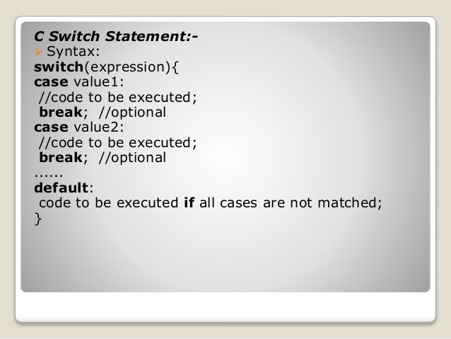 program c switch statement