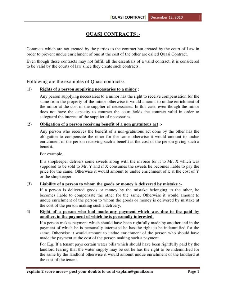 quasi contract A subcontractor or materialman or prime contractor may bring a claim against the party it contracted with for breach of contract, including claims. quasi contract A subcontractor or materialman or prime contractor may bring a claim against the party it contracted with for breach of contract, including claims.