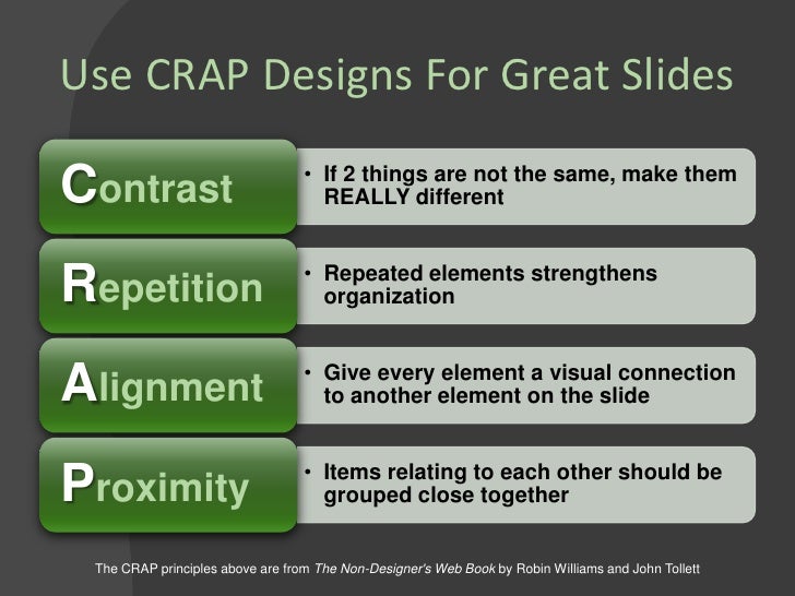 Your Presentation is CRAP, and That's Why I Like It