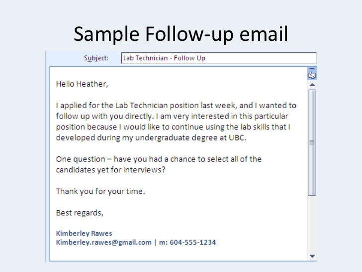 job fair follow up email