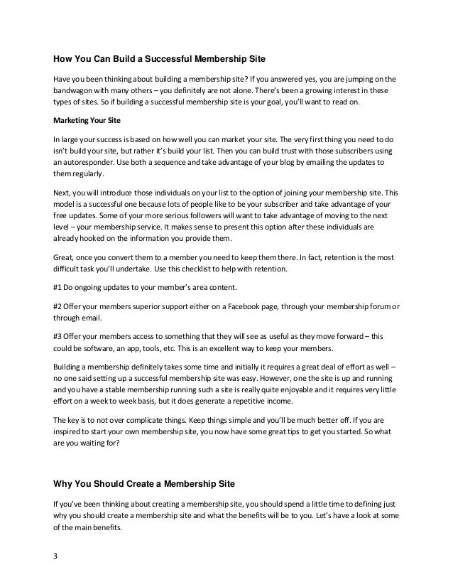 Creating a successful membership website