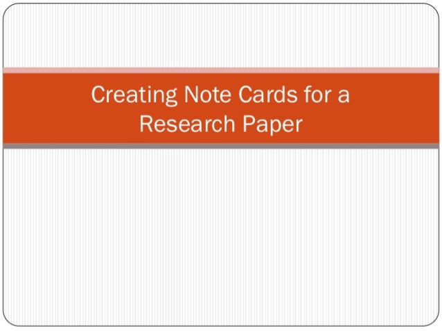 How to do index cards for research papers