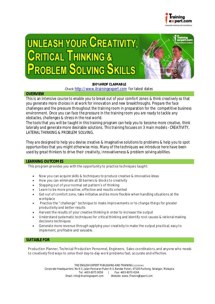creative problem solving techniques training creative problem solving techniques training