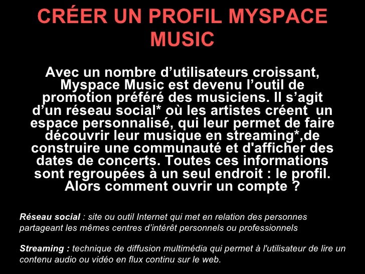 comment s'inscrire sur myspace music