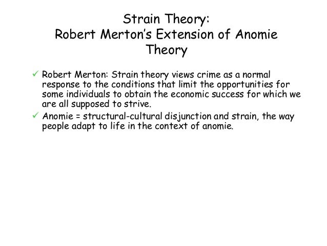Anomie strain theory essay