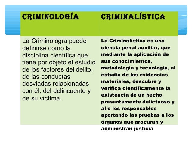 Criminalistica diferencias