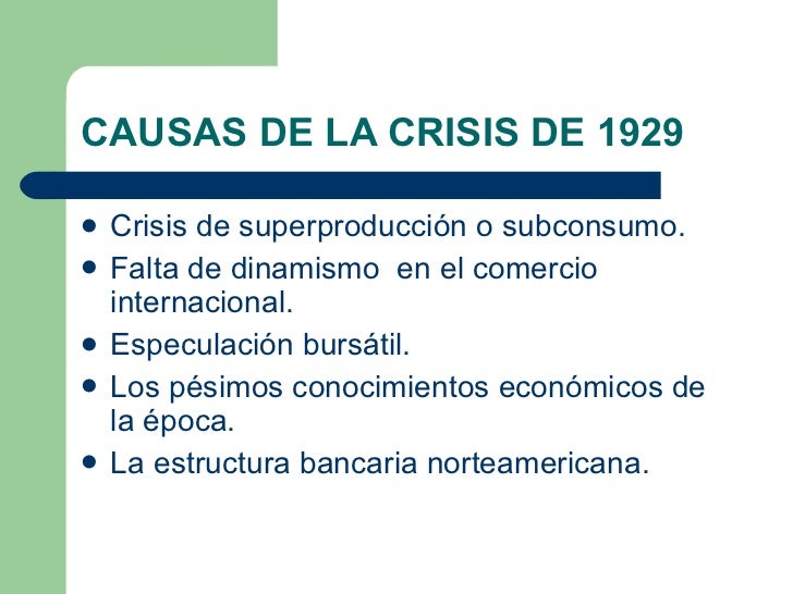 Crisis del 29 y actual