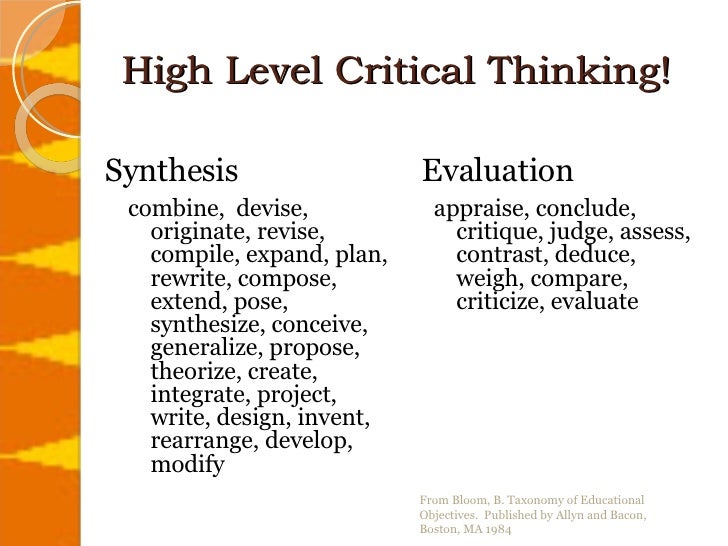 list of critical thinking essay