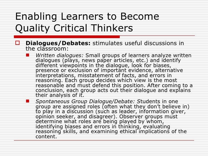 The value of Critical thinking in the real world - College Essay