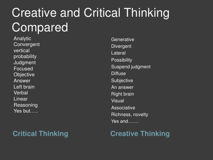 Is there a difference between critical and creative thinking