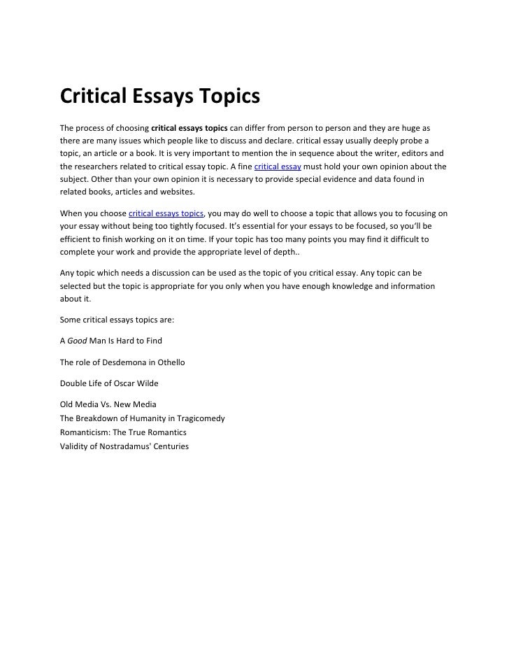 how to write a critical essay outline