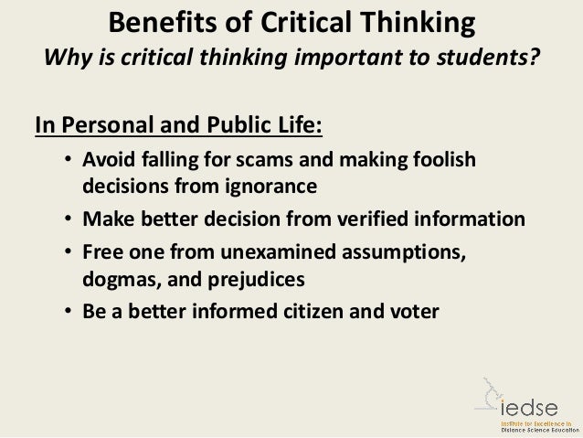 Importance of teaching critical thinking skills in the classroom