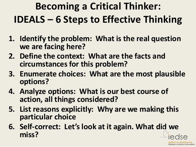 Three steps of critical thinking