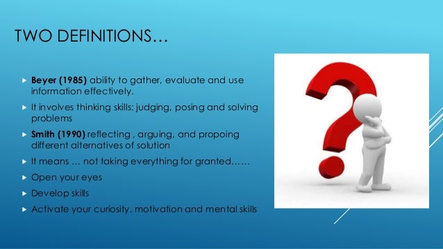 Critical thinking definition in education picture