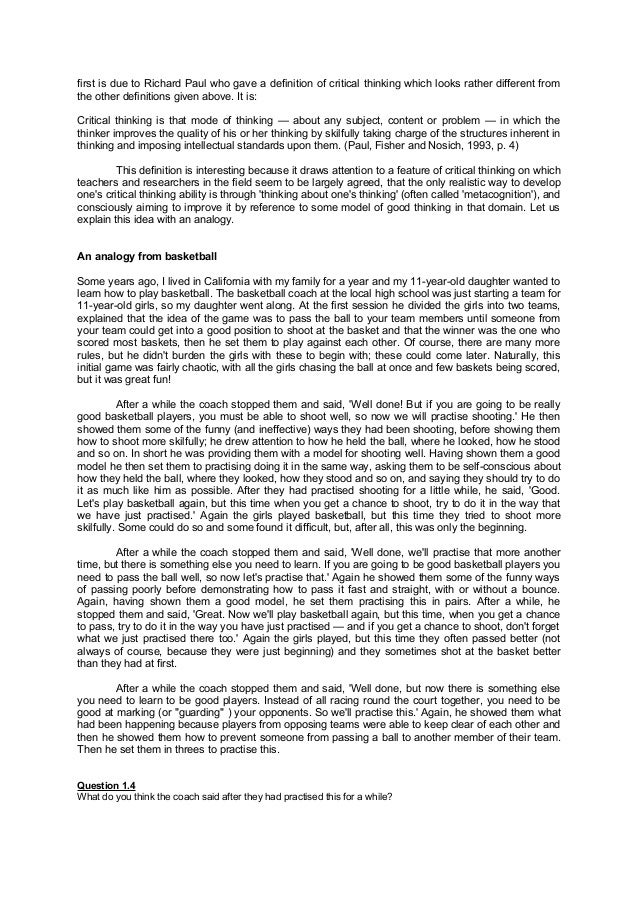 richard paul critical thinking definition richard paul critical thinking definition