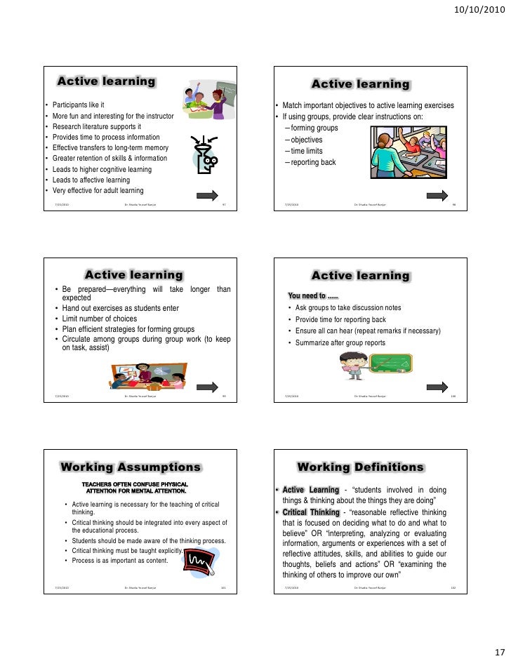Active learning critical thinking