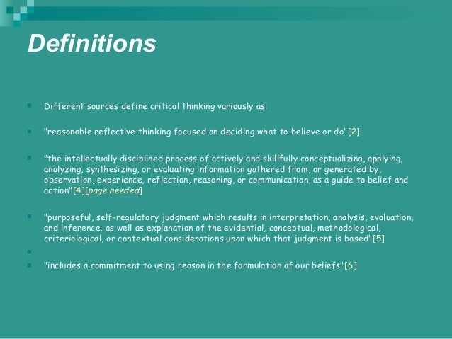 Critical Thinking Definition - The Glossary of Education Reform