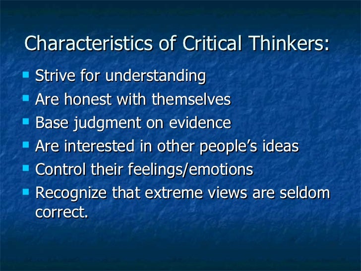 8 characteristics of critical thinking