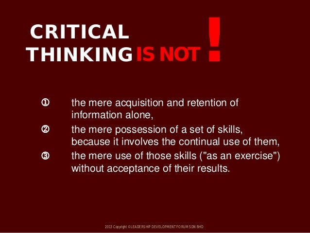 Critical thinking seminar 2013