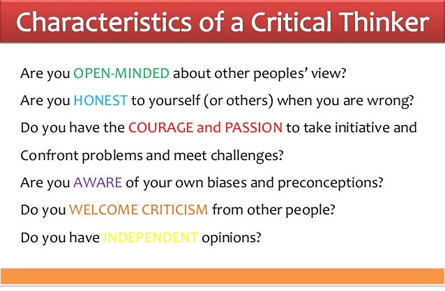 Assessment of critical thinking skills