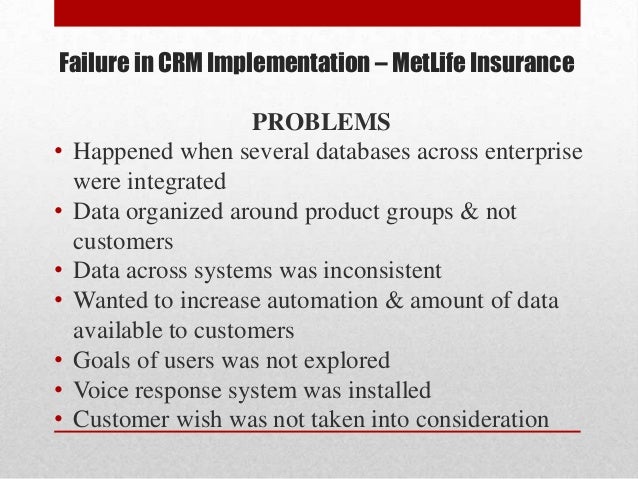 Crm implementation failure at cigna corporation case study ppt