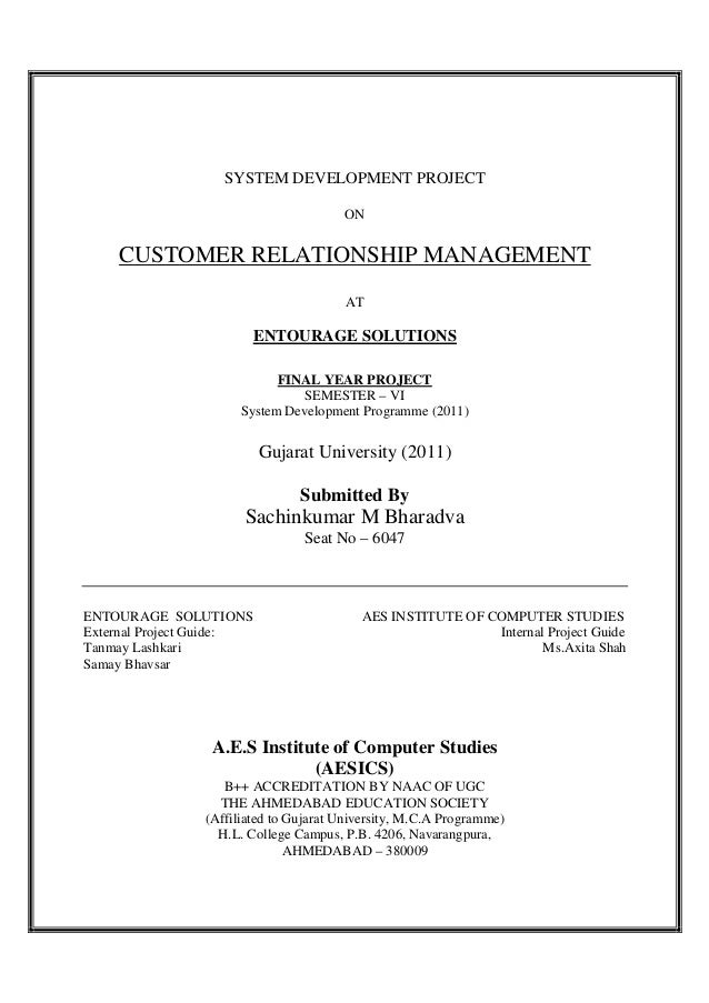 Thesis on customer relationship management