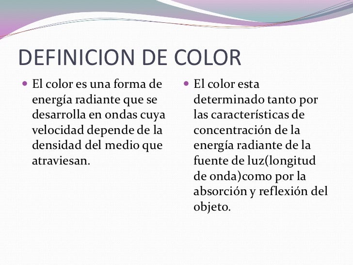Definición De Color En La Materia