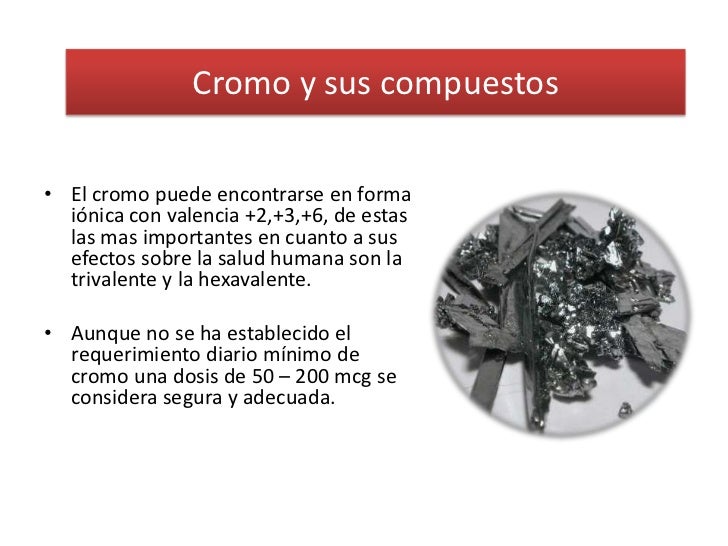 Cromo y sus compuestos. (1)