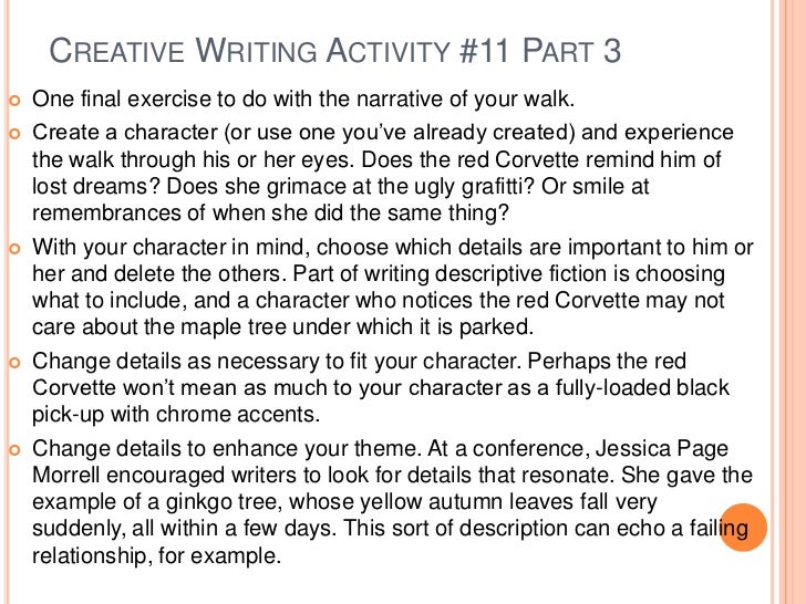 Creative Writing Character Description