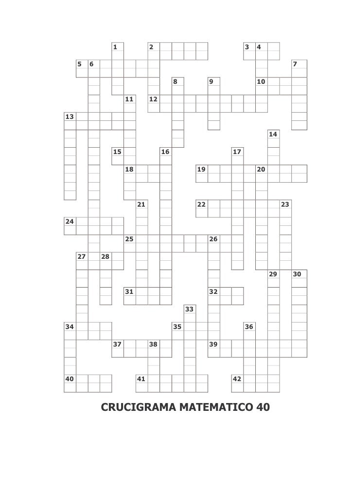 Crucigrama Matematico 40