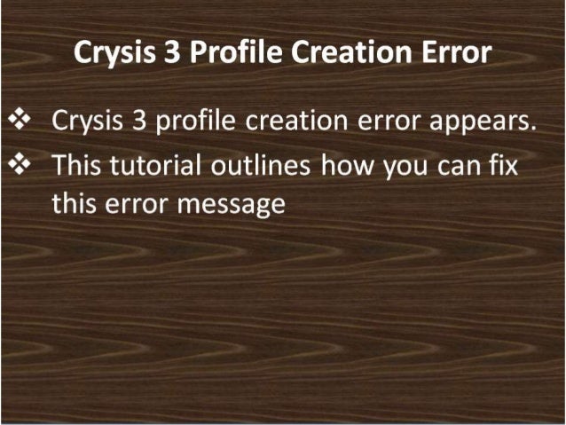 crysis 3 error fix