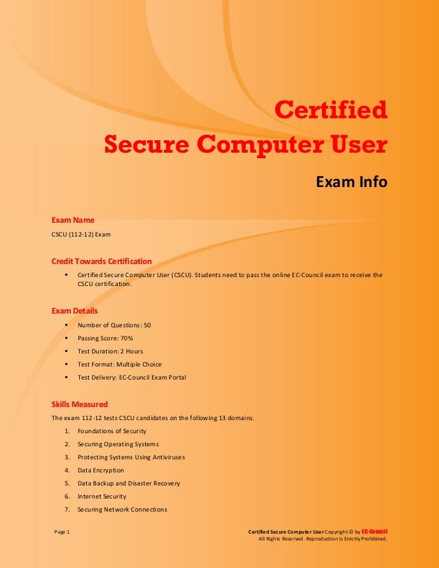 112-12 Secure Computer User Specialist (cscu) Exam Question
