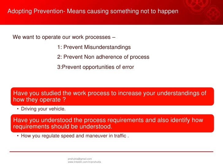 Quality First Time Right Approach