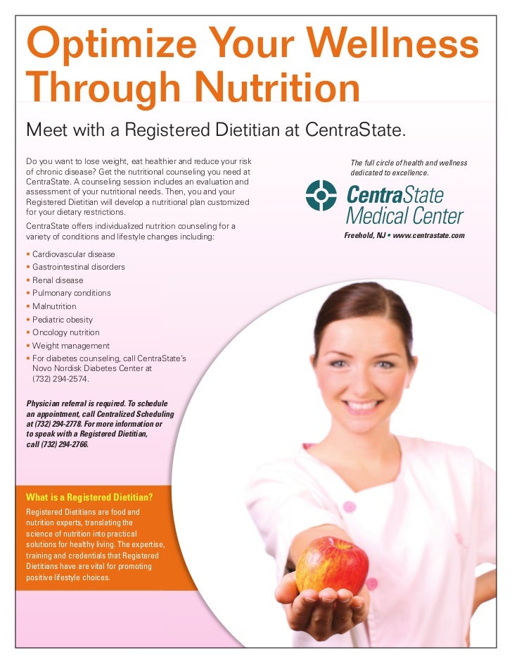CentraState Outpatient Nutrition Counseling Flyer