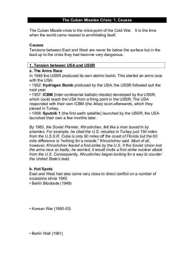 Cuban missile crisis essay topics