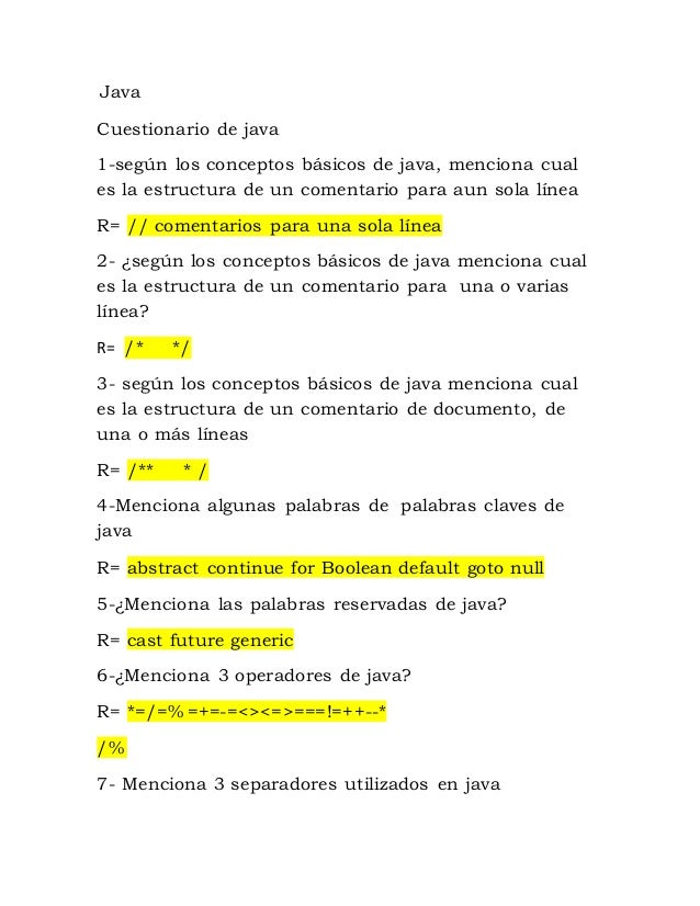 preguntas de examen de java cuestionario java preguntas de examen de java cuestionario java