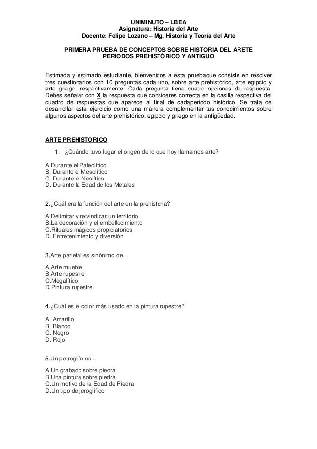 preguntas de historia del arte cuestionario arte prehistoria y antiguedad preguntas de historia del arte cuestionario arte prehistoria y antiguedad
