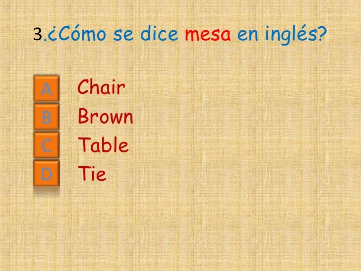 Cuestionario de inglés