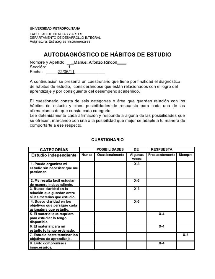 ESTRATEGIAS DE HABITOS DE ESTUDIO estrategias de habitos de estudio: