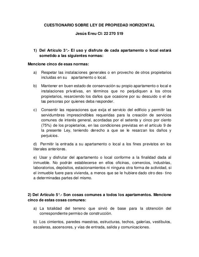 LEY PROPIEDAD HORIZONTAL ley propiedad horizontal: