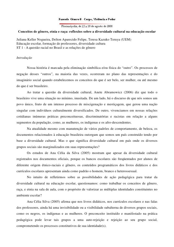 Conceitos De G nero Etnia E Ra a Reflex es Sobre A Diversidade Cult 